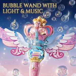 Máquina de Burbujas Giratoria Recargable con Luz para Niños, Juguete con 12 Recargas de Burbujas y Música, Varita de Burbujas de Princesa para Niñas - Product Image 2