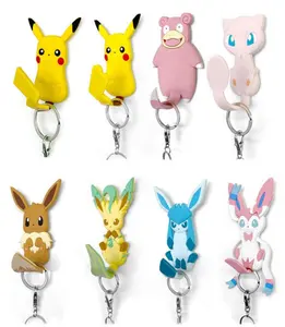 14cm Creative cute Anime Pokemoned wall Hook pvc Hook decoration home for gifts