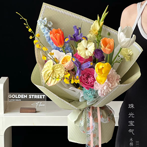 Corea del sud ha importato carta glassa abbagliante spessa perla fiore carta da imballaggio bouquet materiali fiori fiorista fiorista - Product Image 4