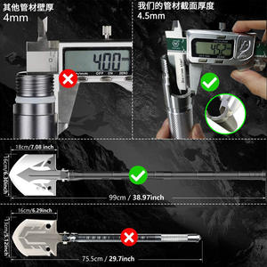 Ensemble pioche et hache multifonctionnel Td14x 36 F8, compact, pliable, portable, en métal, pour le camping en plein air et la survie - Product Image 4