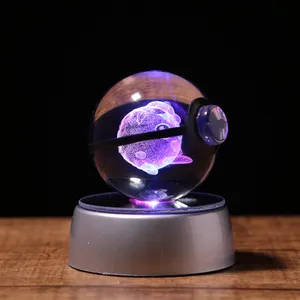50Mm 80Mm Jigglypuff Kristal K9 Bola Lampu Malam Mainan Anak-anak Dekorasi Rumah