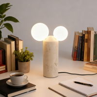 Lampe de chevet rétro jaune en pierre de grotte pour salon, chambre à coucher, bureau, lecture, décoration d'ambiance créative