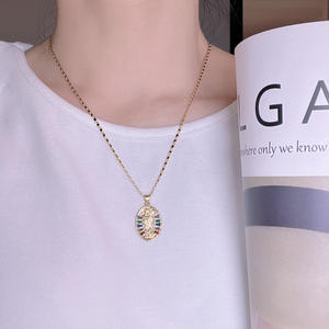 Collar con colgante de circonita de la Virgen de la Muerte, superventas transfronterizo, cadena para clavícula, adorno retro europeo y americano - Product Image 4