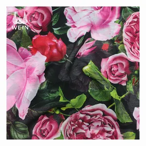Tissu imprimé vintage en mousseline de soie pour femmes, grands fleurs, design froissé, populaire, pour écharpes, B04,