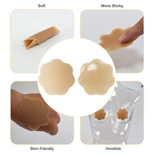 Copricapezzoli in Silicone Riutilizzabili Autoadesivi Senza Spalline e Senza Schienale, <span class=keywords><strong>Colore</strong></span> Opaco, Invisibili, Sexy, Senza Cuciture, a Forma di Petalo - Product Image 3