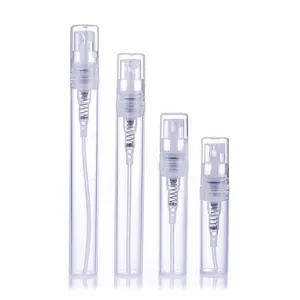 Luxury 2ml 3ml 4ml 5ml 10ml Small Perfume Atomizer Vials Sample Glass Bottle With Plastic Spray Pump Mini Tester Bottles