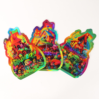 Emballage tendance personnalisé en carton ondulé avec sacs en Mylar découpés à l'emporte-pièce holographiques 3.5G, étanches et sécurisés pour enfants, pour gelée
