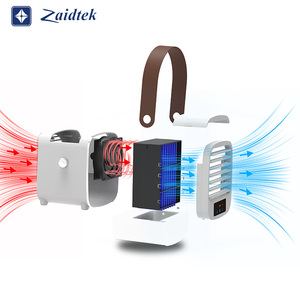 พัดลมไอน้ำแบบพกพาขนาดเล็ก เครื่องทำความเย็น พัดลมน้ำพลังงานแสงอาทิตย์แบบชาร์จไฟได้ พร้อมแบตเตอรี่ 2000mAh และไฟส่องสว่าง - Product Image 5