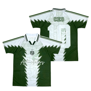 Maillot de football personnalisé en polyester à sublimation, séchage rapide, respirant, pour jeunes, style patchwork rétro, streetwear - Product Image 1