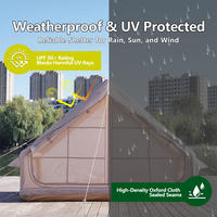 Tente gonflable portable de luxe beige écologique 6.3, imperméable, pour camping extérieur, résistante à la pluie, quatre saisons, installation rapide, PVC