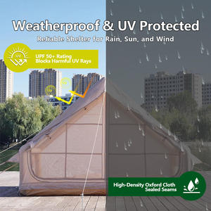 <span class=keywords><strong>Tente</strong></span> gonflable portable de luxe beige écologique 6.3, imperméable, pour camping extérieur, résistante à la pluie, quatre saisons, installation rapide, PVC - Product Image 2