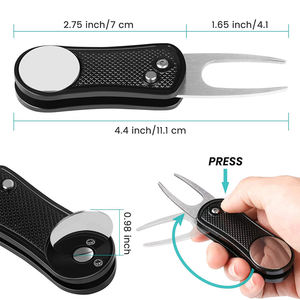 Offres Spéciales : Accessoires de Golf avec Serviette de Golf/Brosse à Clubs/Outil de Réparation de Divots en Métal/2 Protège-Balles de Golf et 4 Marqueurs - Product Image 4