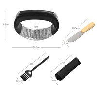 Gadget de cuisine, presse-ail, éplucheur, hachoir à gingembre, broyeur d'ail, presse-ail à main en acier inoxydable, ensemble manuel à bascule