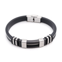 Bracelets en acier au charme unique, bracelets en cuir faits à la main pour homme B06