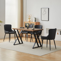 Pieds de bureau modernes en métal en forme de X Table de direction pour jeux vidéo PC Bureau à domicile Bureau d'étude Bureau d'ordinateur en bois brun