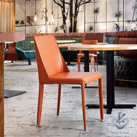 Chaise de salle à manger en cuir façon selle, style nordique, pour la maison et les restaurants, design luxe léger, éponge haute résilience, vente en gros usine
