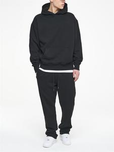 Sport Fitted Men Plain 100% Cotton Sweatsuits Fleece Chándal Logotipo personalizado Sudadera con capucha y Joggers Set - Product Image 2