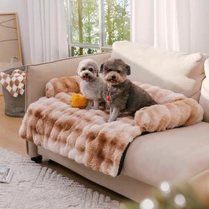 Fluffy Soft Indoor Pet Sofa Pad Neueste Faux Rabbit Velvet Hunde bett Matte Krawatten gefärbte Luxus Pet Plüsch Bett - Product Image 2
