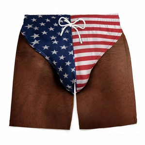 Maillots de bain pour hommes personnalisés, drôles et patriotiques, avec imprimé surf et poches intégrées, pantalon de plage 2-en-1 pour hommes avec attaches - Product Image 5