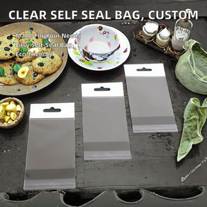 Sac à fermeture éclair auto-adhésif en BOPP transparent personnalisé avec impression en gravure, emballage recyclable - Product Image 2