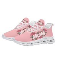 Chaussures de course personnalisées en gros, motif floral rose MOM, design personnalisé, chaussures de sport décontractées