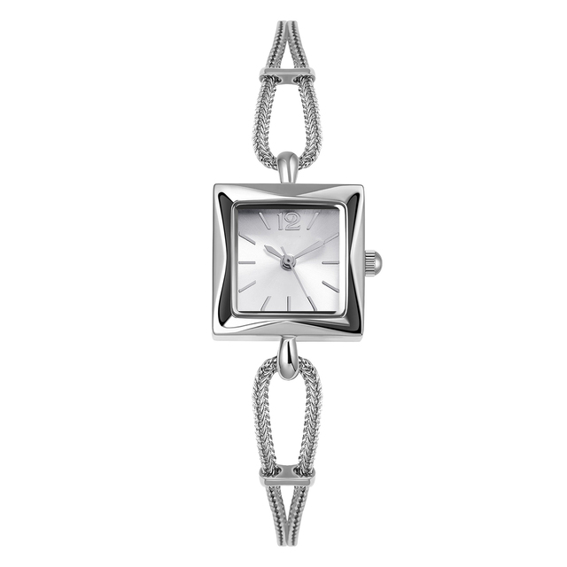 High Quality Luxury Fashion Shape Bracelet Quartz Watch Lady Custom Logo Alloy Case Glass Dial Direction Pointer Display 3ATM