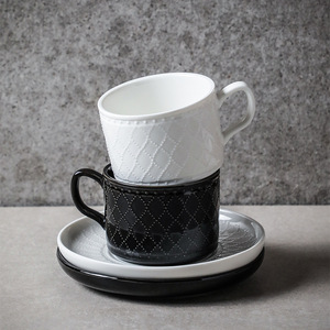 Vintage Embossed Coffee <b>Cup</b> and Saucer <b>Set</b> Cappuccino Latte <b>Cups</b> Ceramic Tea <b>Cup</b> <b>Set</b> for Hotel Cafe & Home - Product Image 6