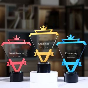 Honor of Crystal Hot, Sale Customized Sports <b>Engraving</b> Crystal <b>Trophy</b> Award Crystal <b>Trophy</b> With Metal/ - Product Image 1