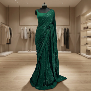 Indien élégant Bollywood Designer Saree exportation Georgette séquence travail Saree exclusif FAncy dernière qualité Premium Saree Sari - Product Image 2