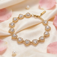 Bracelet de luxe en alliage de zinc plaqué or avec strass en cristal pour banquets et soirées, accessoire de mode pour cadeau