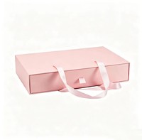 Caja de Regalo de Lujo Personalizada con Logotipo, Asa de Listón, Biodegradable, Adecuada para Empacar Ropa de Regalo, etc.