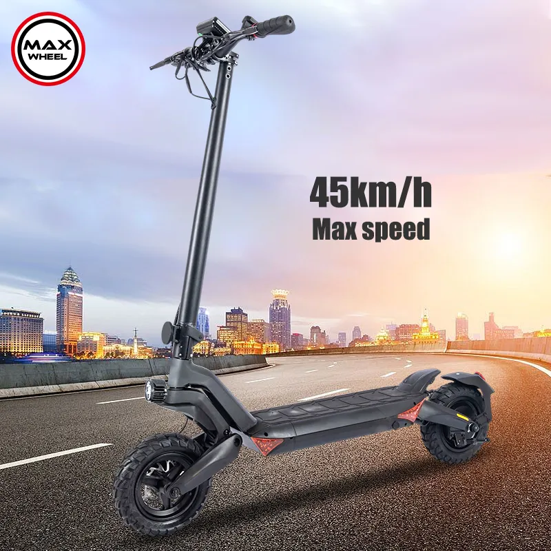 China stock de fábrica 800W potente motor Velocidad máxima 45 km/h scooter todoterreno T8 adulto plegable scooter eléctrico rápido al por mayor