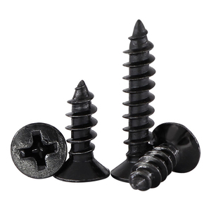 Vis à bois à tête fraisée plate en acier inoxydable A2 A4 304 316, zinguées noires, métriques, à tête cruciforme - Product Image 1