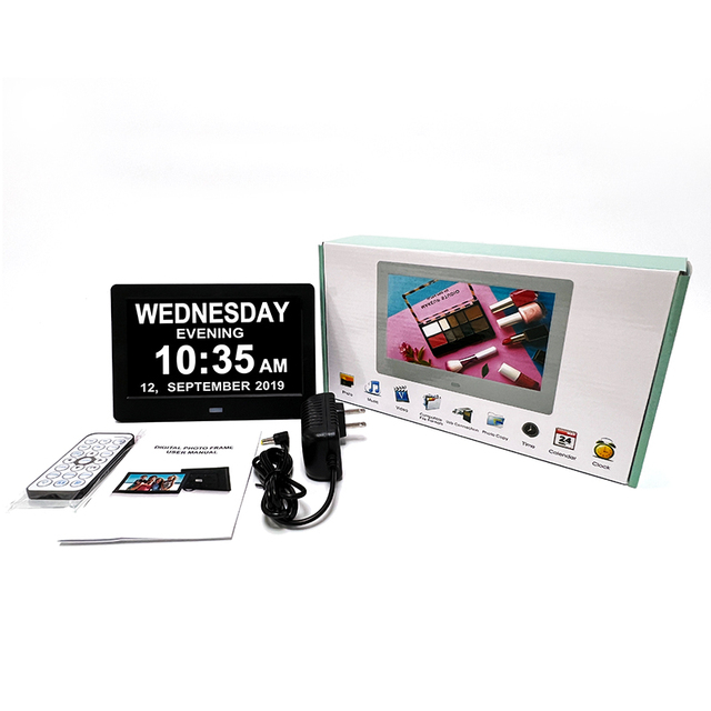 7.0 Inch LCD Display Digital Large Calendar  Alarm Clock for Outdoor Home Seniors Elderly Dementia