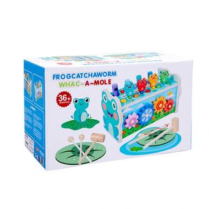 Jouet en bois pour bébé avec reconnaissance des fruits, comprenant un xylophone, un jeu de pêche et un jeu de tape-taupe - Product Image 6