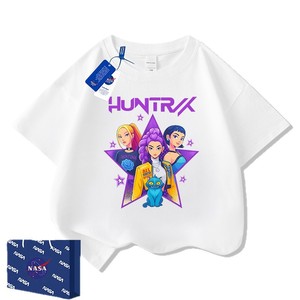 T-shirt con stampa personaggi HUNTRX Rumi Mira Zoey - Maglietta casual in cotone a maniche corte a collo alto per bambini, taglie forti, nuovo regalo per la festa dei bambini - Product Image 6