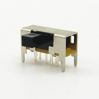Interrupteurs électriques de type court-circuit pour carte de circuit imprimé, 16 mm, 2P3T, série horizontale SK23D22, 8 broches, plaqué argent, 50 VDC, 0,3 A