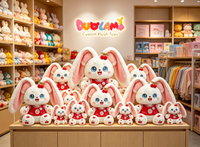 Peluche personnalisée Lapin cerise mignon, jouet en peluche doux pour cadeau de vacances, décoration de la maison, poupée en peluche sur mesure