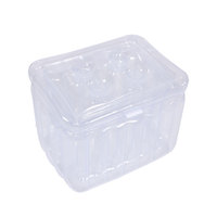Seau à glace gonflable isolé en PVC transparent à motif de dessin animé pour fête de camping avec couvercle et bâton flottant pour bouteille de bière