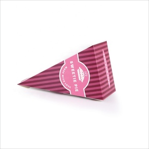 Boîtes en papier d'emballage triangulaires personnalisées, boîtes à gâteaux de Noël en vrac, boîte à tranches de gâteau glacé miniature - Product Image 5