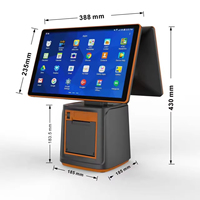 Google Play Android/Windows 15,6 + 15,6 Máquina registradora POS de pantalla única/doble con pantalla giratoria Lector de código QR NFC