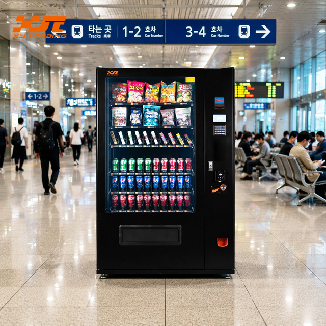 Commercial Coin Operated Combo Vending Machine with Cooling System for Mall School Minimart Business