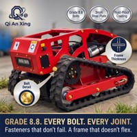 Robot Pemotong Rumput Otomatis Bertenaga Mesin Bensin, Kendali Jarak Jauh Nirkabel, Beroda Rantai, Tugas Berat, Segala Medan, Lereng, Kebun