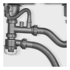 Modern Bathroom Kitchen Sink Filter Drain Pipe Insect-proof And Odor-proof Stainless Steel Sink Double-end Drain Hose