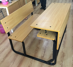 Banco Scolastico Doppio in Legno con Panca, Scrivania <span class=keywords><strong>per</strong></span> 2 Studenti, Arredo Scolastico <span class=keywords><strong>per</strong></span> Scuole Primarie e Secondarie - Product Image 6