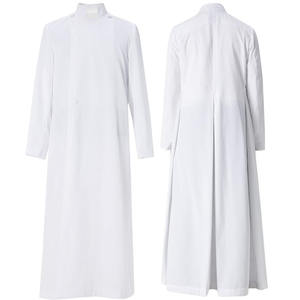 Sotana de Coro Anglicano para Hombre, con Forro, Cierre de Botones, Poliéster Mate Negro, 160g - Product Image 2