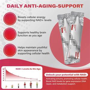 Suplemento NAD Super Drink con NAD, Resveratrol, Quercetina y PQQ para Aumentar la Producción de Energía y Apoyar la Lucha Antioxidante, Líquido - Product Image 3