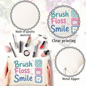 Trousse de Toilette Imprimée Dents et Brosse à Dents pour Maman, Filles, Amies, Ados – Cadeau Idéal pour Voyages, Anniversaires – Sac Cadeau pour Femmes - Product Image 4