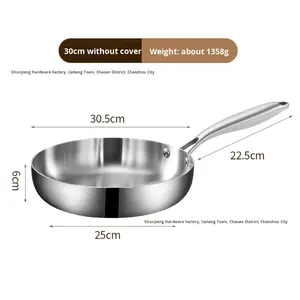 Ensemble <span class=keywords><strong>de</strong></span> poêles antiadhésives en acier inoxydable 304, cinq couches, poignées amovibles, compatible lave-vaisselle, four, induction, tous types <span class=keywords><strong>de</strong></span> cuisinières, poêle à frire - Product Image 5