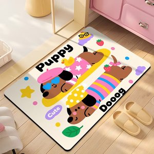 Alfombra de suelo con diseño de perro de dibujos animados Yongjin, de 38x58cm, 48x78cm, 58x88cm, de tierra de diatomeas, para entrada, dormitorio, sala de estar - Product Image 3